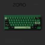 Roronoa Zoro PBT dye-sub keycaps set from multiple angles, showcasing vibrant Roronoa Zoro artwork, crisp legends, and durable PBT construction.