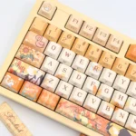 Multiple angles of the exclusive Rorschach Keycap Set, a side-engraved Lovebrush Chronicles tribute, showcasing its elegant character-inspired design.