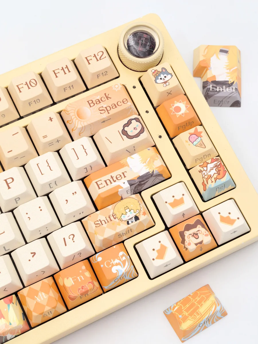 Showcasing the exclusive Lovebrush Rorschach keycap set from multiple angles, highlighting its clean, elegant side-engraved design as a premium Lovebrush inspired.