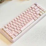 Rose PBT Keycaps set, intricately designed with romantic diary elements, delicate roses, vintage stationery, and love letter motifs, viewed from artistry feel.