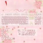 Exquisite Rose PBT Keycaps Set in a small full set, featuring romantic diary design with delicate side-lit roses and vintage letter motifs.