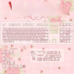 Rose PBT Keycaps small full set, front light-transmitting, featuring exquisite romantic diary design with delicate roses.