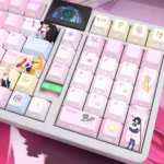 Iconic Sailor Moon Side-Printed Translucent PBT Keycaps Set from multiple angles, showcasing vibrant anime art, luminous legends, and playful cosmic symbol.