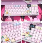 Iconic Sailor Moon side-printed translucent PBT keycaps set displayed from multiple angles, highlighting vibrant anime art, luminous legends, and cosmic design.