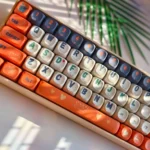 Whimsical Santa Claus Keycap Set, showing vibrant PBT dye-sub keycaps with playful Santa Claus and Christmas icons from multiple angles.