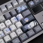 Shaw Keycap Set gallery showcasing its sleek, dark, and mysterious design from multiple angles, highlighting the exclusive character motifs.