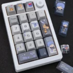 Explore various angles of the exclusive Shaw Keycap Set. This premium tribute showcases its sleek, dark, mysterious aesthetic and iconic design.