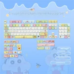 Playful Shin-chan MOA profile keycap set featuring a vibrant Crayon Shin-chan character, showcasing crisp dye-sub PBT for durability.