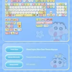 Playful Shin-chan MOA profile keycap set featuring a vibrant Crayon Shin-chan character, showcasing crisp dye-sub PBT for durability.