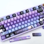 Exclusive Honkai Star Rail Silver Wolf Keycaps set, displaying its premium futuristic cyberpunk design and character details from various angles.