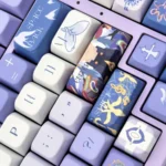 Gallery view of handcrafted Sunday Impressionist MDA profile keycaps set, featuring delicate painterly landscapes and soft hues from various angles.
