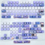 Artisan Sunday Impressionist MDA profile keycaps set displayed from various angles, revealing their handcrafted painterly landscapes and soft, artistic hues.