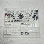 Artistic PBT dye-sub side-printed Sunset With Gull keycaps set showcasing serene Chinese ink art with flying seagulls over calm waters, detailed view.