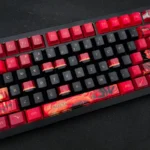 Main image of a handcrafted Fiery Surtr keycap set, exquisitely detailed with molten lava textures, embodying demonic power for your keyboard.