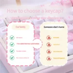 Sweet Cat Keycaps Set PBT MOA profile set, showing whimsical pastel cat motifs from multiple angles. Features cozy feline charm, durable PBT, and a uniform design.