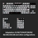 Close-up of Shimmering Pearlescent Unicorn PBT Keycaps Set, highlighting their unique metallic sheen and iridescent glow for a mystical, artistic keyboard.