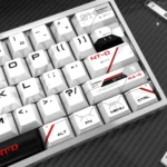 Shimmering pearlescent unicorn PBT keycaps set displays iridescent colors and mystical fantasy design. Its premium metallic sheen shines from all angles.