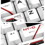 Close-up views of the shimmering pearlescent unicorn PBT keycaps set, revealing their iridescent fantasy colors, mystical unicorn design, and premium design.