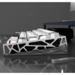 Shimmering pearlescent unicorn PBT keycaps set displays iridescent colors and mystical fantasy design. Its premium metallic sheen shines from all angles.