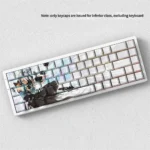 Premium Valorant Jett PBT keycaps set with vibrant side-lit legends, showcasing the sleek Jett design for an immersive gaming experience.