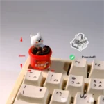 Whimsical handcrafted Westie keycap, showcasing an adorable simplified Westie dog in playful candy colors and textures. Unique artisan keyboard accent.