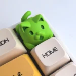 Whimsical 3D puppy keycap, a unique sketch-style design, playfully showcasing its charming handcrafted details from various angles.