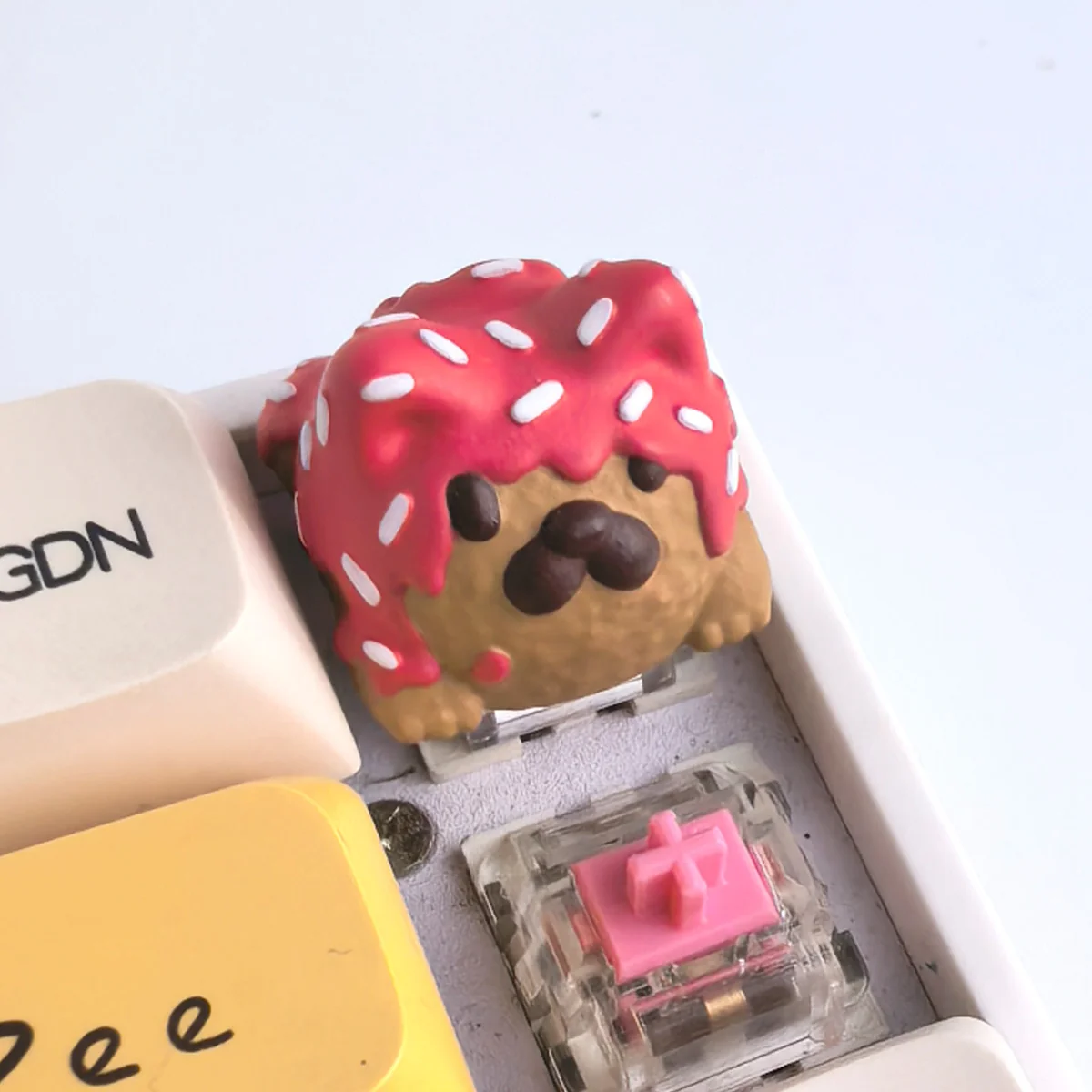 A collection of charming images showcasing the unique Whimsical 3D Puppy Keycap from various playful angles, highlighting its handcrafted sketch.