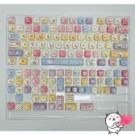 Gallery view of the whimsical Joke Bear PBT dye-sub MOA keycap set, featuring charming character art in soft pastel palettes from multiple perspectives.