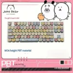 Whimsical Joke Bear PBT Dye-Sub MOA profile keycap set main image, showcasing charming character art with soft pastel palettes.