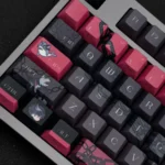 Exclusive Wriothesley 2.0 Side-Print Keycaps Set in deep blues, featuring ice-themed accents and sleek Genshin Impact side-printed legends for a premium setup.