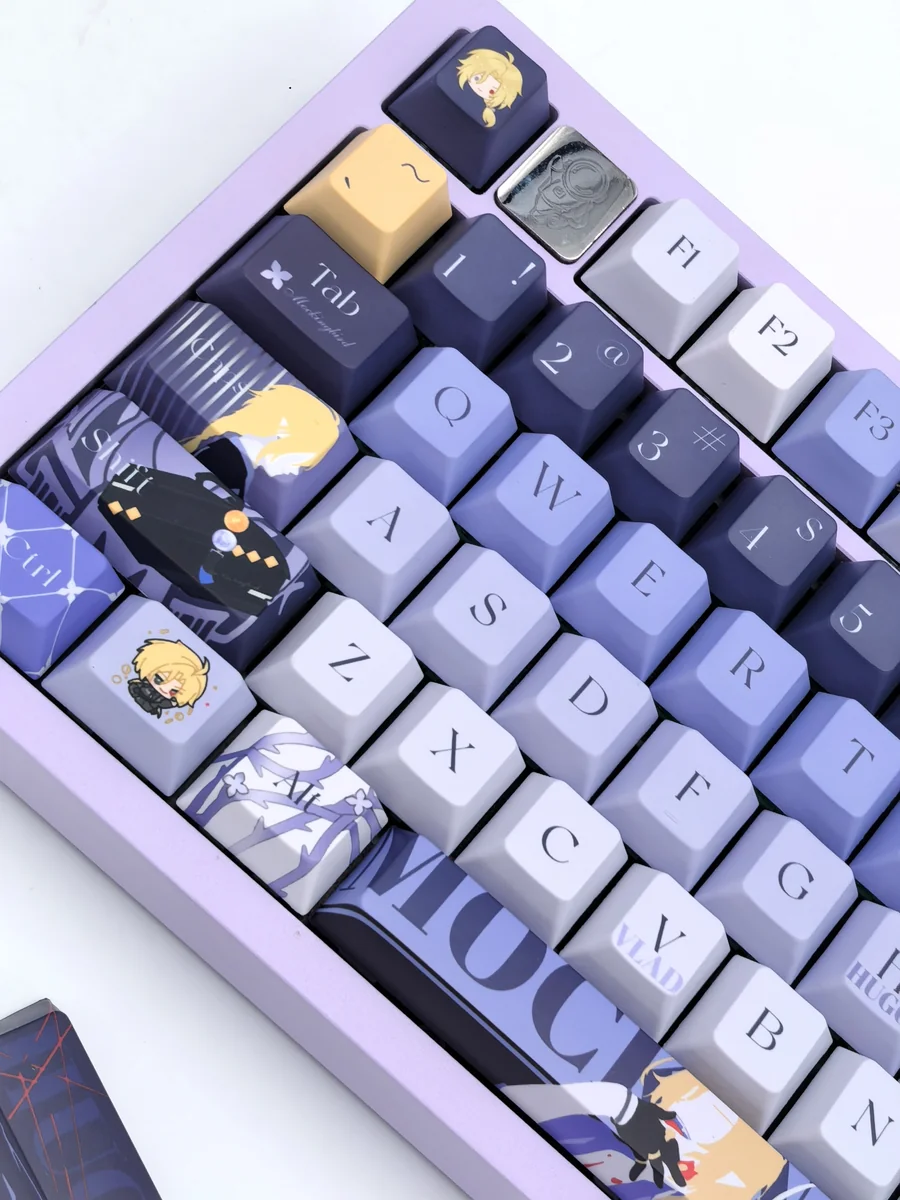 Zenless Zone Zero Hugo keycaps set gaming masterpiece set. Exclusive dynamic character art and futuristic sci-fi details viewed from multiple angles.