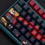 Official Zenless Zone Zero Lighter keycaps set, showcasing vibrant anime designs from multiple dynamic angles for a premium futuristic keyboard.