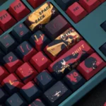 Premium Zenless Zone Zero Lighter keycaps set, featuring intricate futuristic urban fantasy details and vibrant anime character art from various angles.