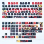 Premium Zenless Zone Zero Lighter keycaps set, showcasing intricate details and various angles of its vibrant, futuristic anime design.