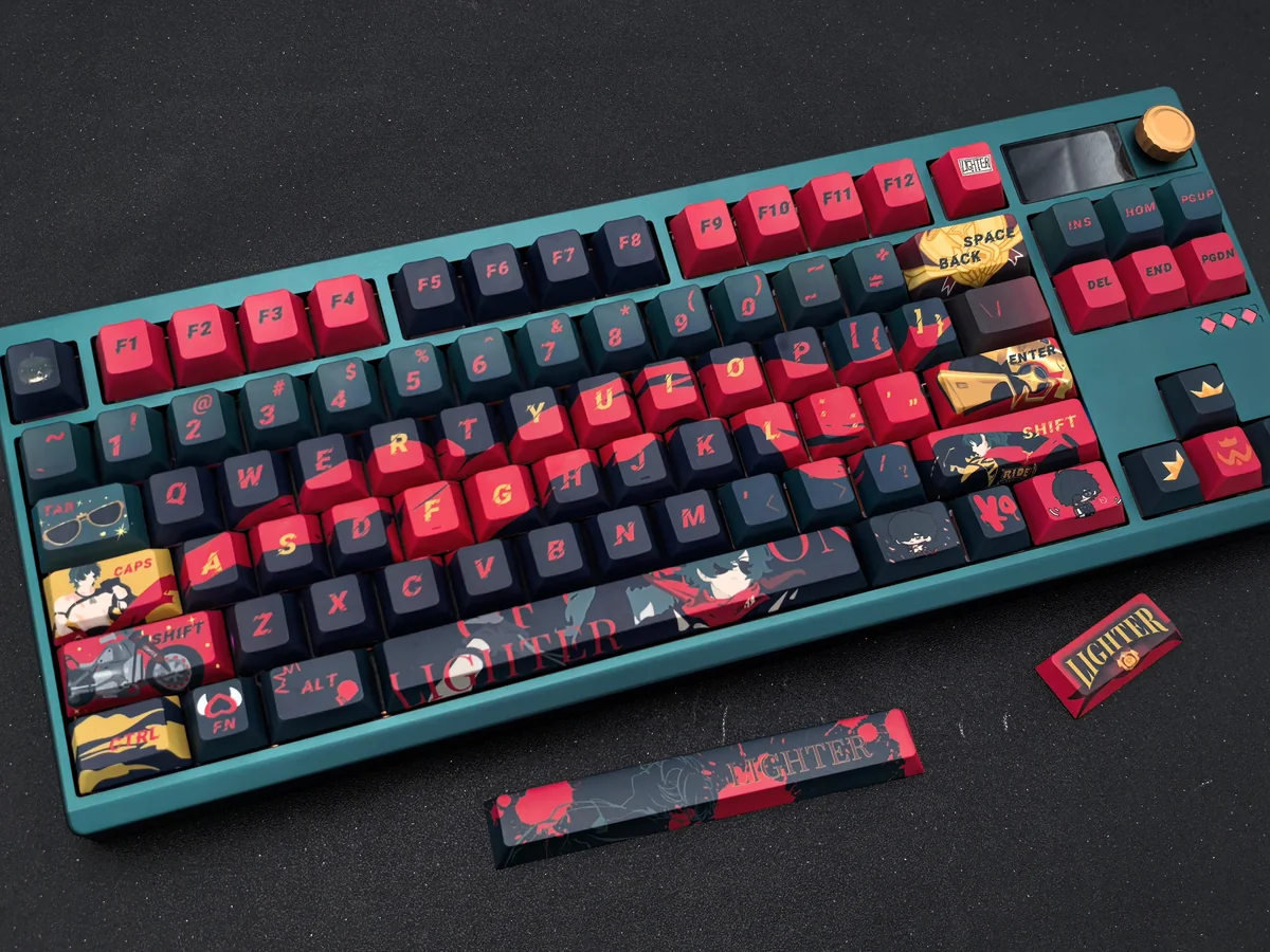 Official Zenless Zone Zero Lighter keycaps set, showcasing its vibrant, futuristic urban fantasy design and bold anime characters.