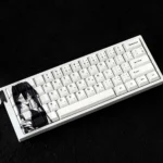 Detailed view of a Adolescent Girl Cherry Keycap Set, highlighting crisp dye-sub samurai patterns and durable construction for wide compatibility.