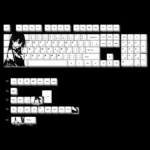 Vibrantly angled Adolescent Girl Cherry Keycap Set PBT dye-sub keycaps display crisp legends, vivid anime samurai patterns for wide compatibility.