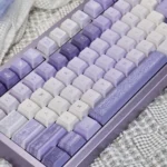 Antiquity Purple Keycaps PBT dye-sub set in serene purple, revealing durable craftsmanship, elegant ancient Chinese motifs, and calligraphy-inspired legends.