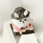 Whimsical handcrafted resin Animal Ice cream cone ESC artisan keycap, showcasing its exquisite vibrant layered details from various perspectives.