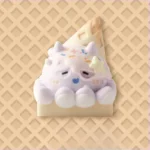 Whimsical handcrafted Animal Ice Cream cone resin artisan keycap featuring a playful squid emerging from a vibrant ice cream cone, showcasing exquisite layered artistry.