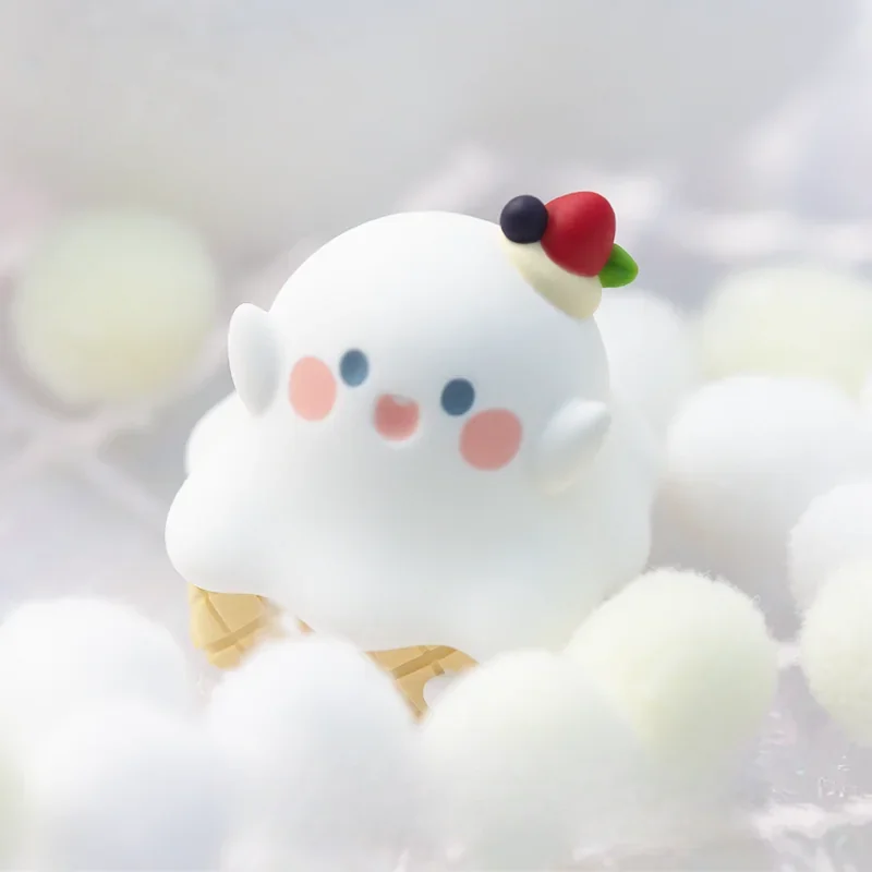 Whimsical Ghost Ice Cream Cone Artisan Keycap, showcasing its unique spooky-cute design and intricate layered resin craftsmanship.