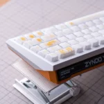 Ornate Baroque Crystal Jelly Magnetic Keycaps Set showcasing translucent designs for magnetic switch keyboards from various angles.