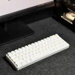 Baroque Keycaps Set: Exquisite PBT Dye-Sub set with intricate patterns in platinum and neutral tones, embodying historical grandeur and superior durability design.