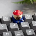 Handcrafted resin capybara Servant keycap, a charming 3D sculpted artisan ESC key, shown from different angles highlighting its whimsical details.