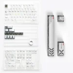 Premium silver Celestial Star artisan keycap set, showcasing a hollowed aluminum frame with crystal-clear transparency and intricate light-reactive design.