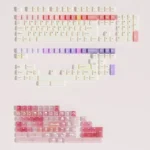 Whimsical Cheese Berry PBT keycaps set featuring pastel cheese, strawberry designs for a personalized keyboard.