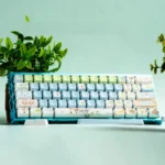 Playful Dog Paradise keycaps set in PBT MOA profile, showcasing adorable dye-sublimated cartoon dog designs and vibrant colors for an ergonomic keyboard.