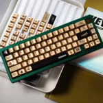 Exquisite Egypt Black & Gold PBT Keycap Set showcasing intricate hieroglyphs and ancient mythology designs for a premium keyboard experience.