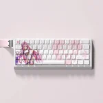 Experience the artistry of Elysia Honkai Impact 3rd Luminous PBT Keycaps Set. This main image highlights the elegant pink and white side-printed legends,