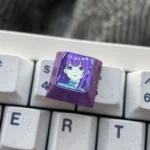 Exquisite Frieren titanium artisan keycap gallery, showcasing its vibrant anodized colors, luxurious texture, and Frieren-inspired design from various angles.